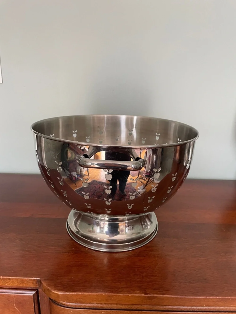 Stainless Steel Silver Colander with Handles, Large 13” Diameter, 9”tall